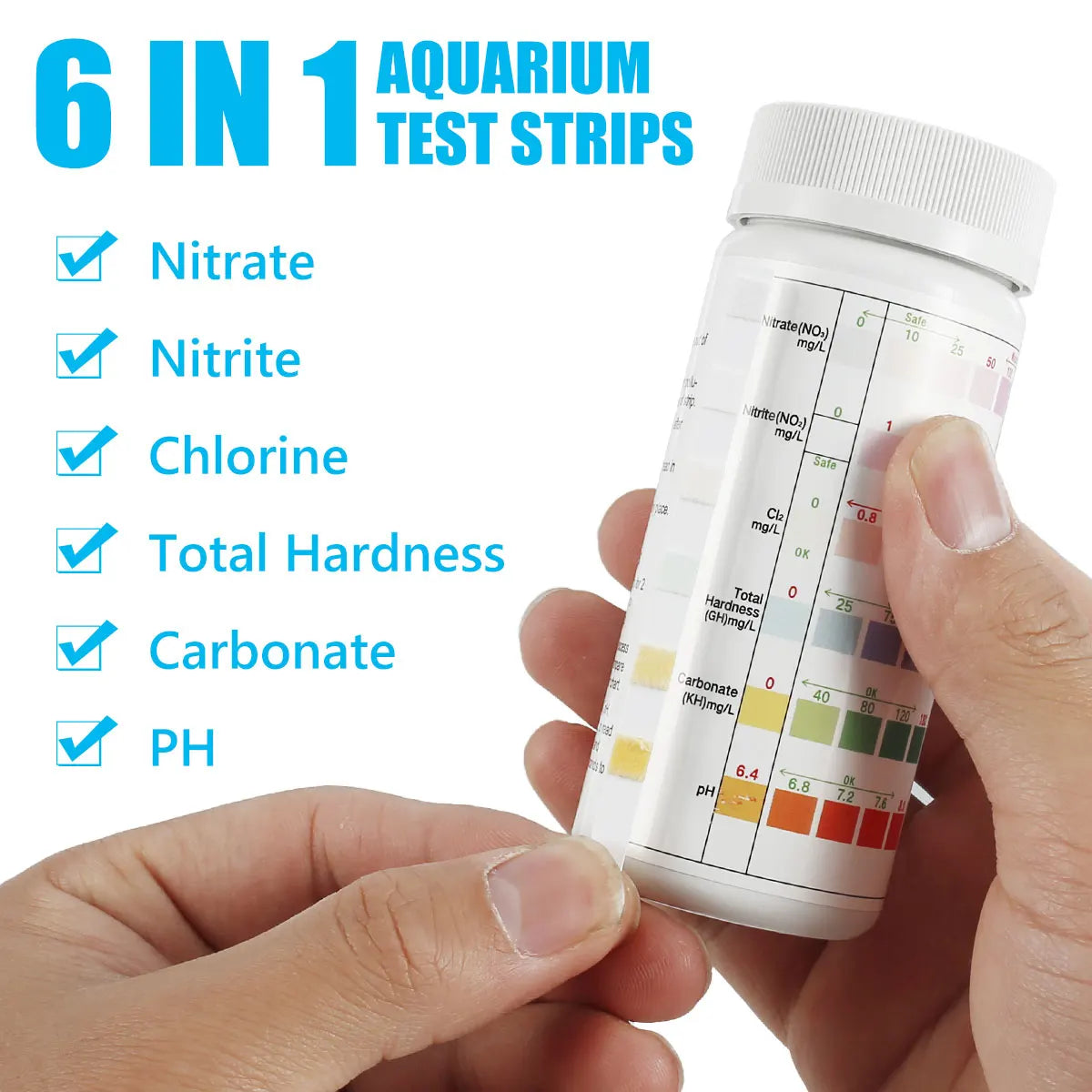 Aquarium Test Strips Water Quality 7 In1 – 8 Colors