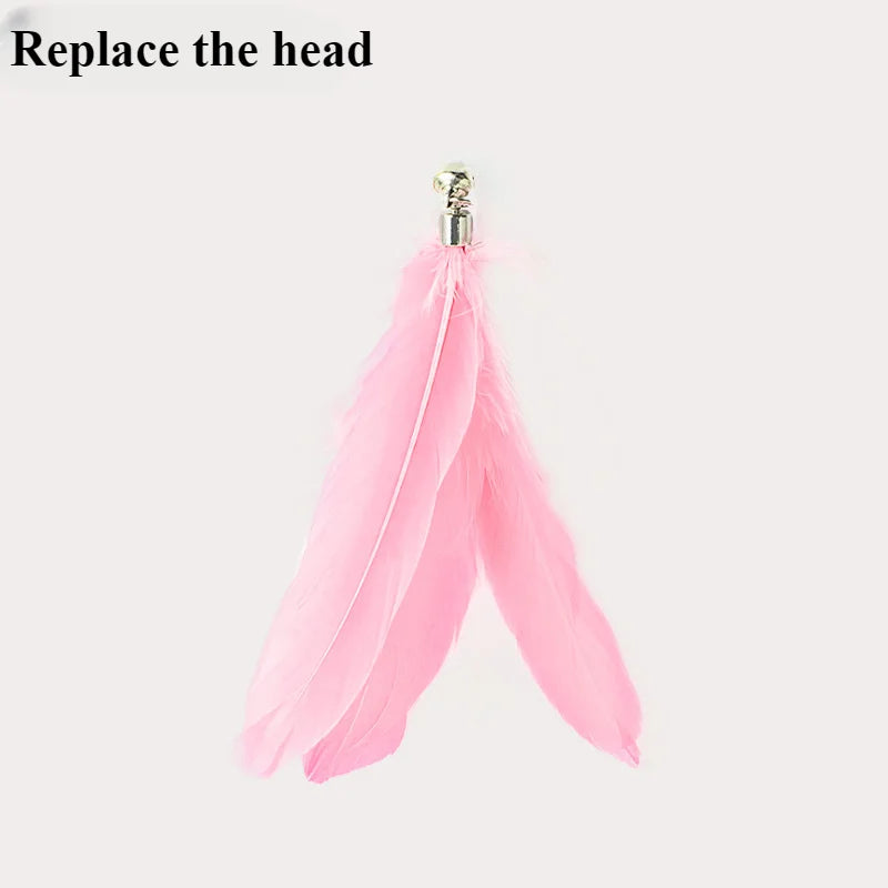 Funny Simulation Bird Cat Toy Feather with Bell Stick