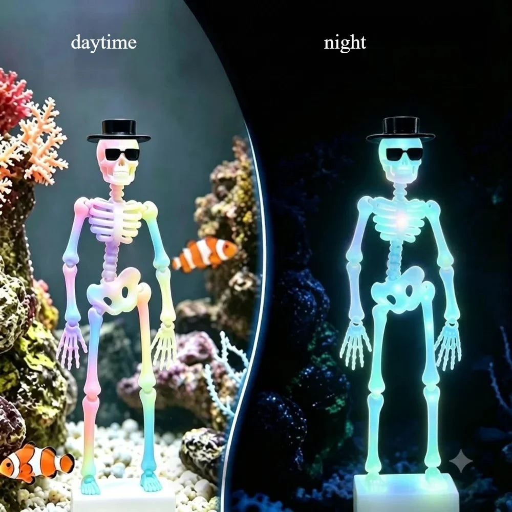3D Printed Dancing Skeleton Aquarium Bubbler Plastic Wear Hat – 8 Colors