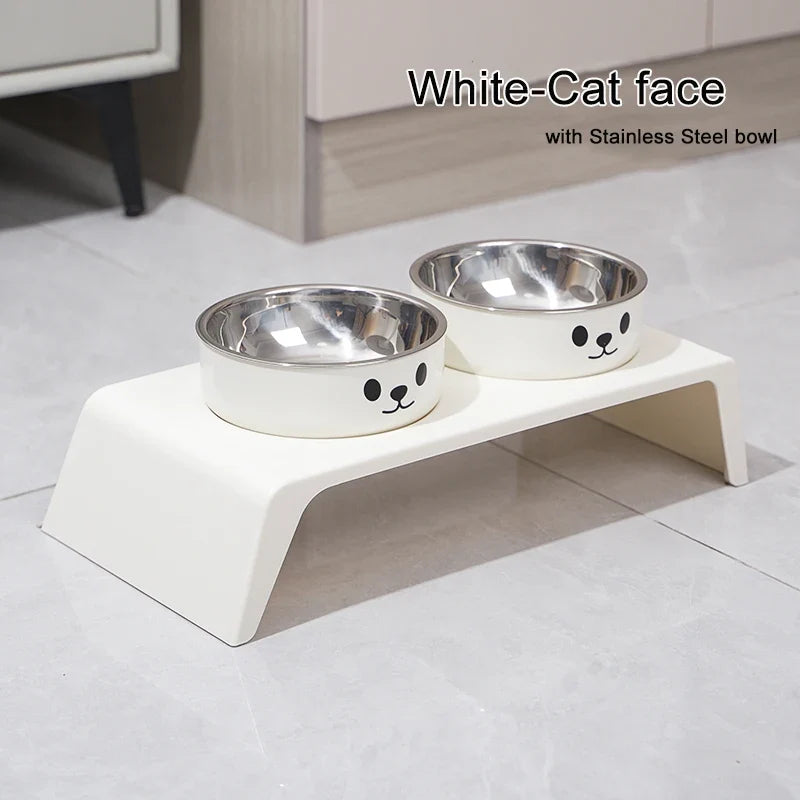 Elevated Dog Food Feeder Bowls Raised Stand, Stainless Steel