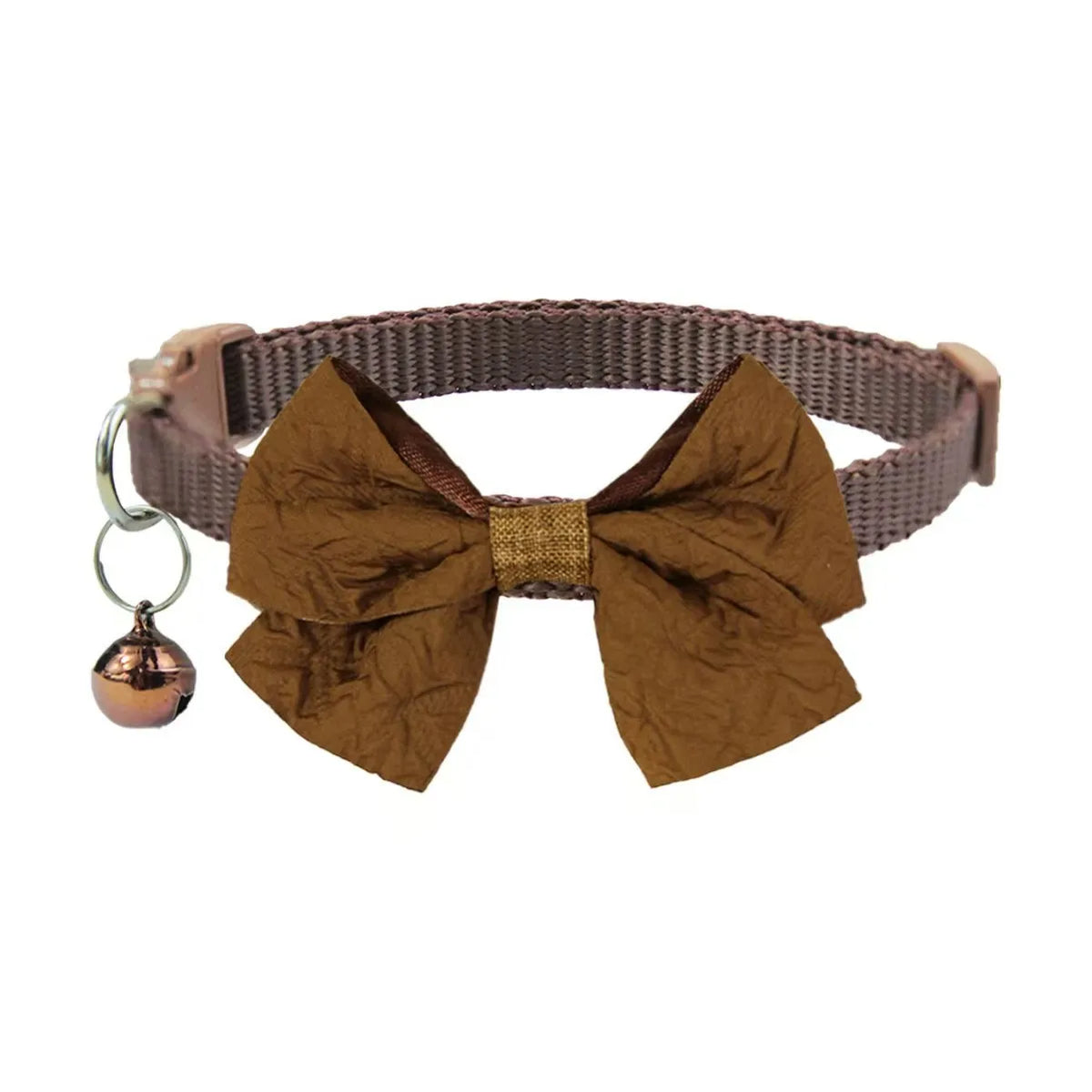 1/4PCS Brown Winter Dog Collar Bowknot Puppy - MyPetDollar.com