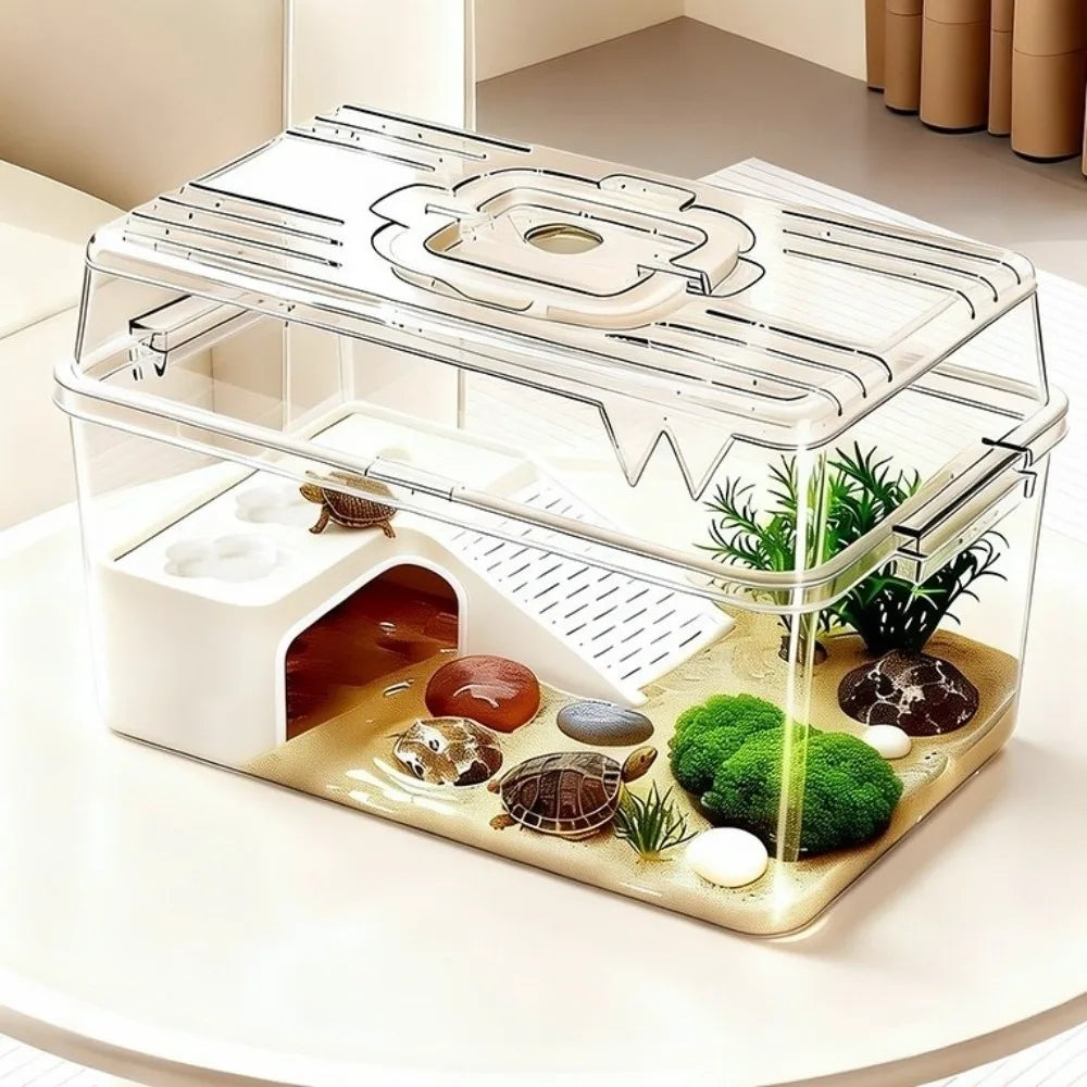 Transparent Turtle Tank Breathable Portable Basking Platform