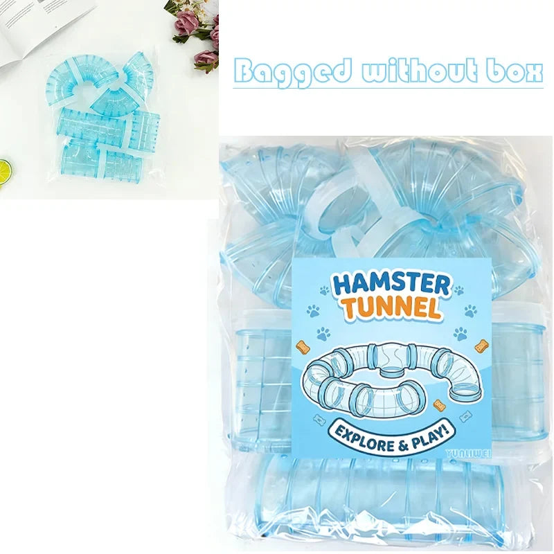 Hamster Tube Set Transparent Curved Pet Cage – Small Pet Houses, Crates & Cages