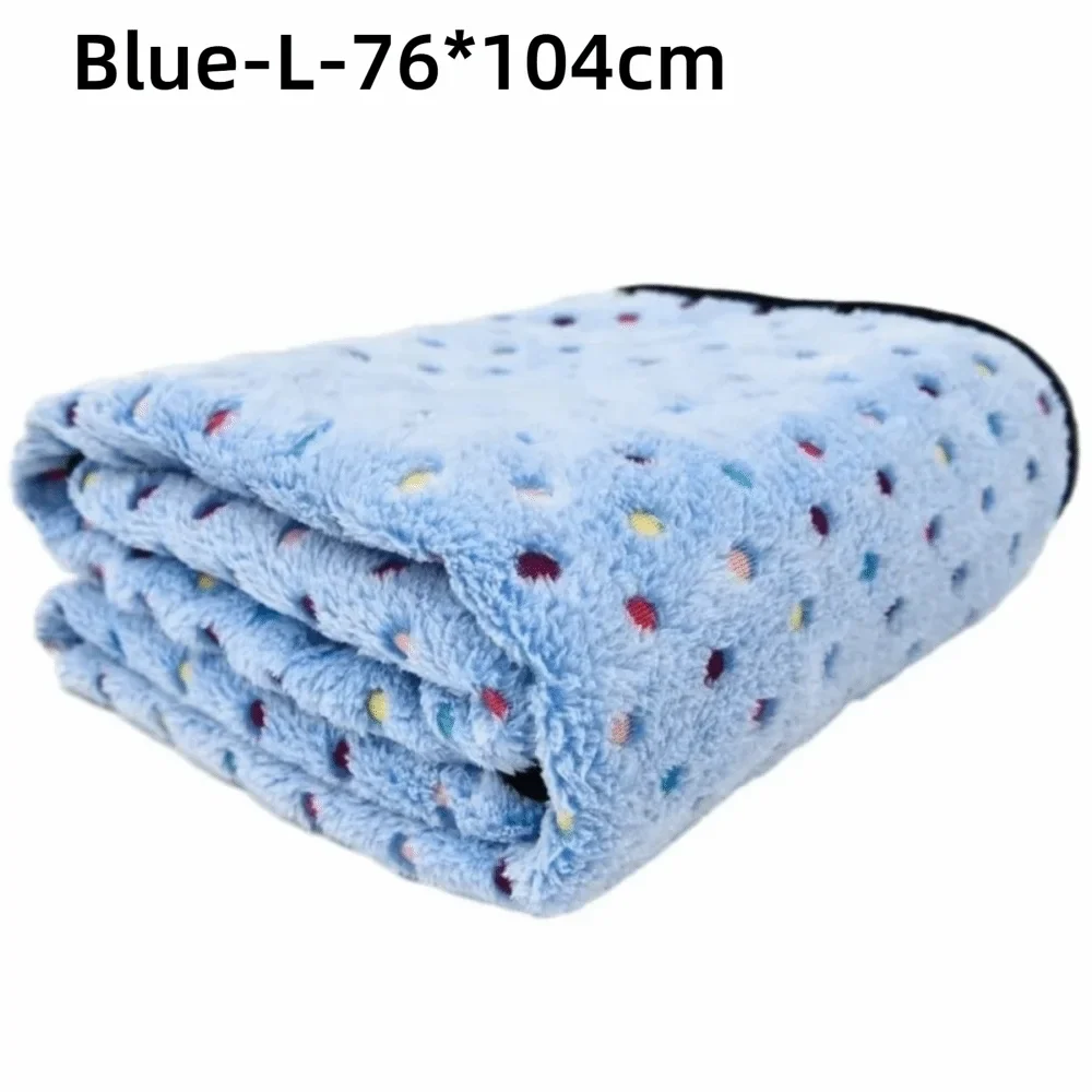Washable Ultra-soft Pet Bed Blanket Cute Dot Pattern Breathable – 12 Colors