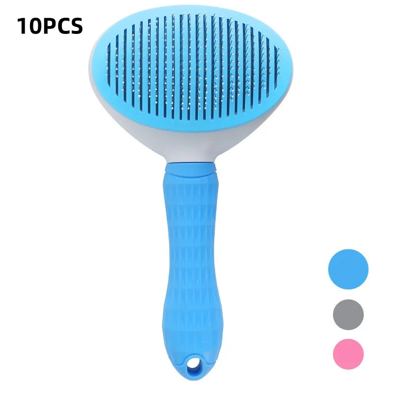 Dog Brush Cat Comb Self Cleaning Hair Remover – 15 Colors