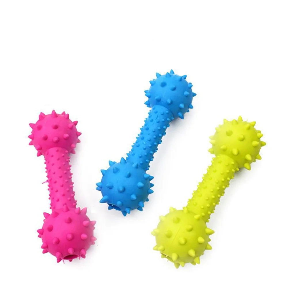 Puppy Squeaky Toy Barbell, Teeth Cleaning - MyPetDollar.com