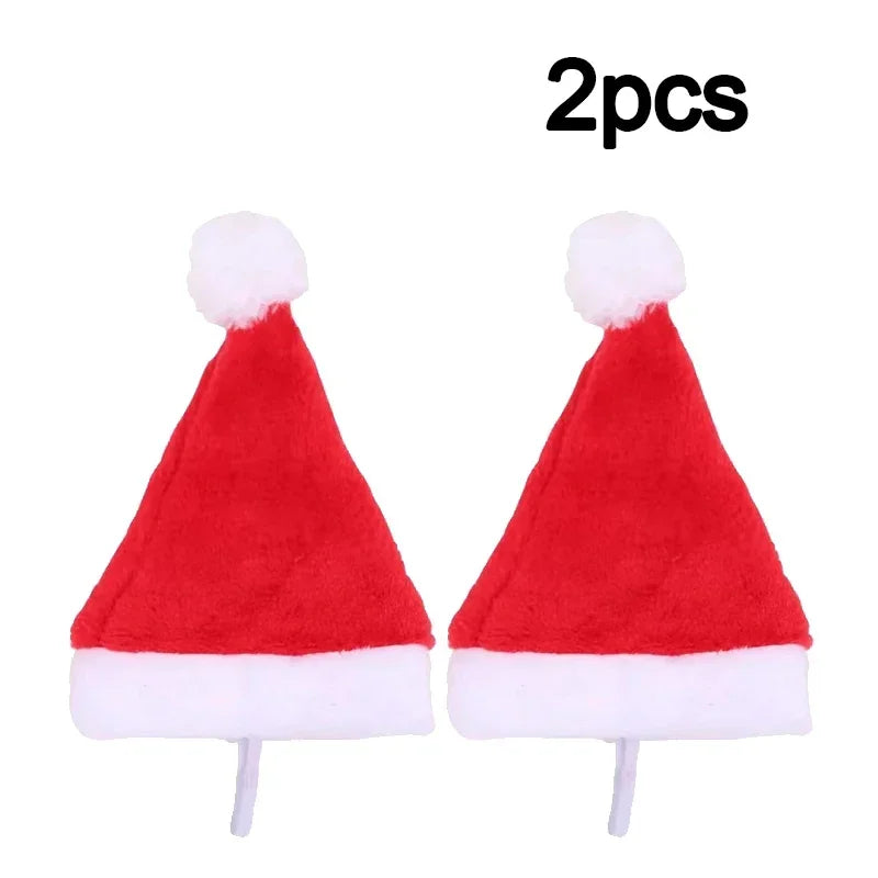 Christmas Pet Santa Hat Red Plush Soft Holiday Cap