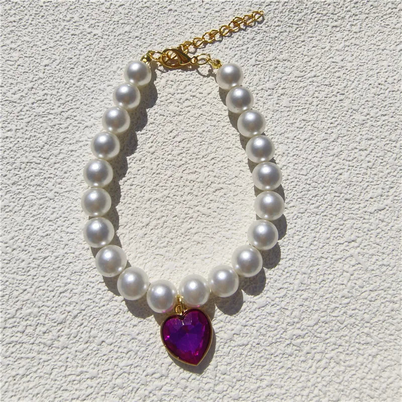 Fashion Luxury Beaded Pearl Pet Choker Multi - MyPetDollar.com