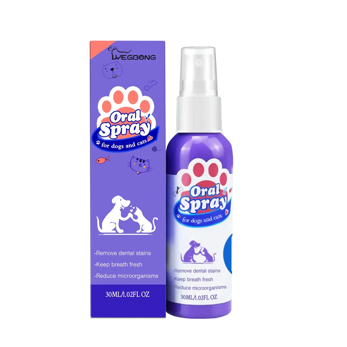 Pet Teeth Cleaning Spray Oral Care Remove Tooth Stains Keep – 3 Colors