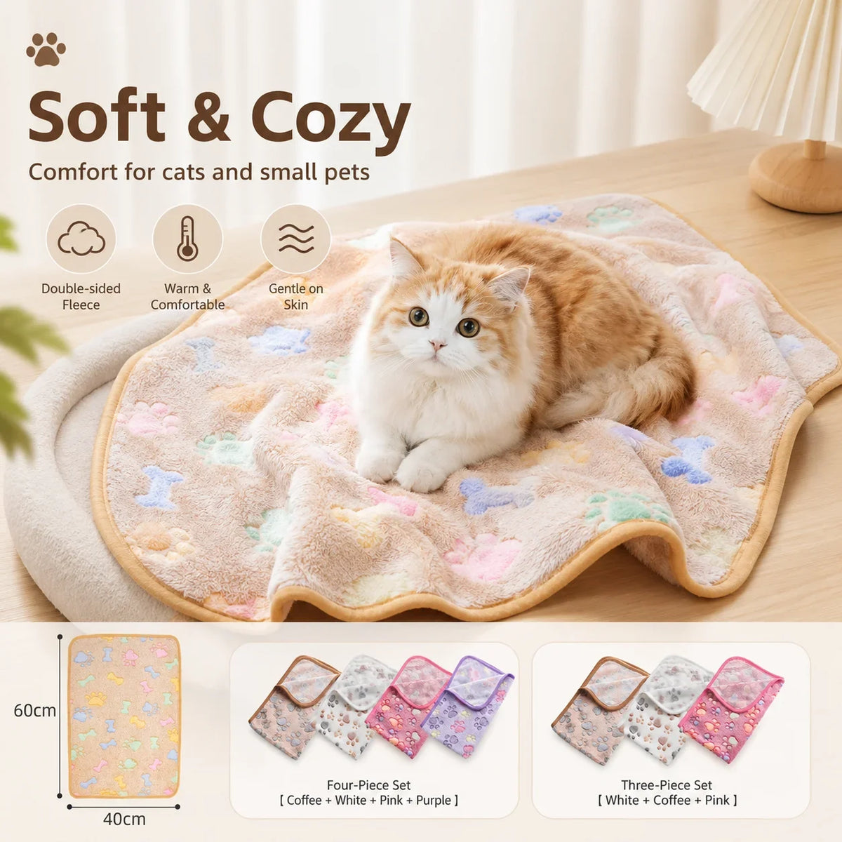 Coral Fleece Pet Mat, Soft Non-Shedding - MyPetDollar.com