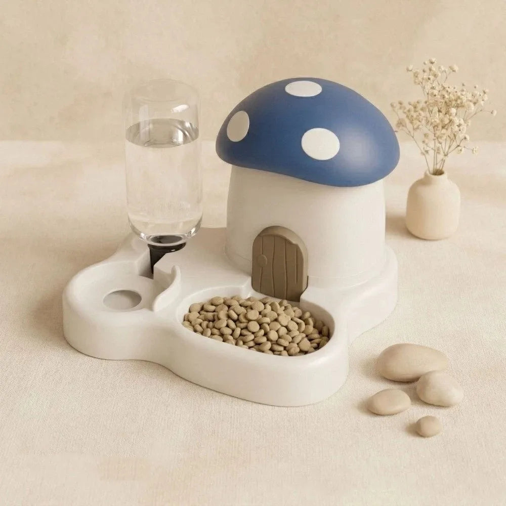 2 in 1 Mushroom Pet Automatic Food Feeder – 3 Colors