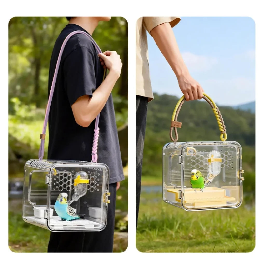 Bird Carrier Portable Clear Cage for Travel - MyPetDollar.com