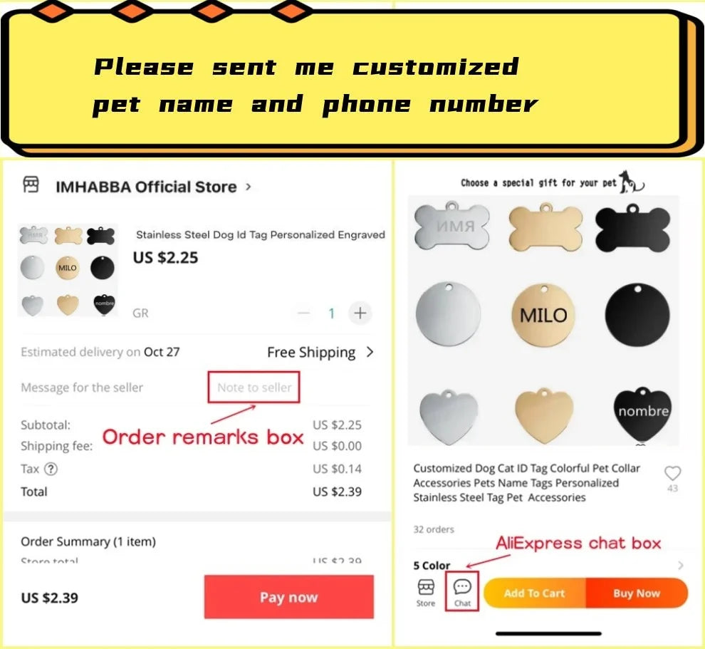 Premium Engraved Personalised Dog ID Tag Dog - MyPetDollar.com
