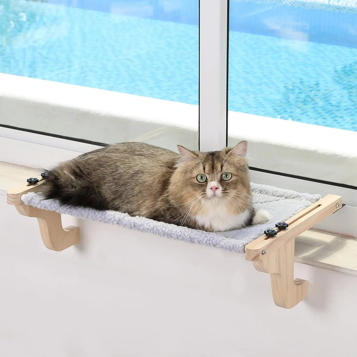 Hanging Wooden Cat Bed Indoor Window Side - MyPetDollar.com