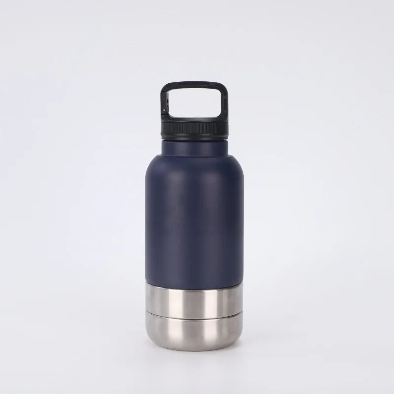 Okkpets 32Oz 3 in 1 Stainless Steel Dog Water Bottle, Portable