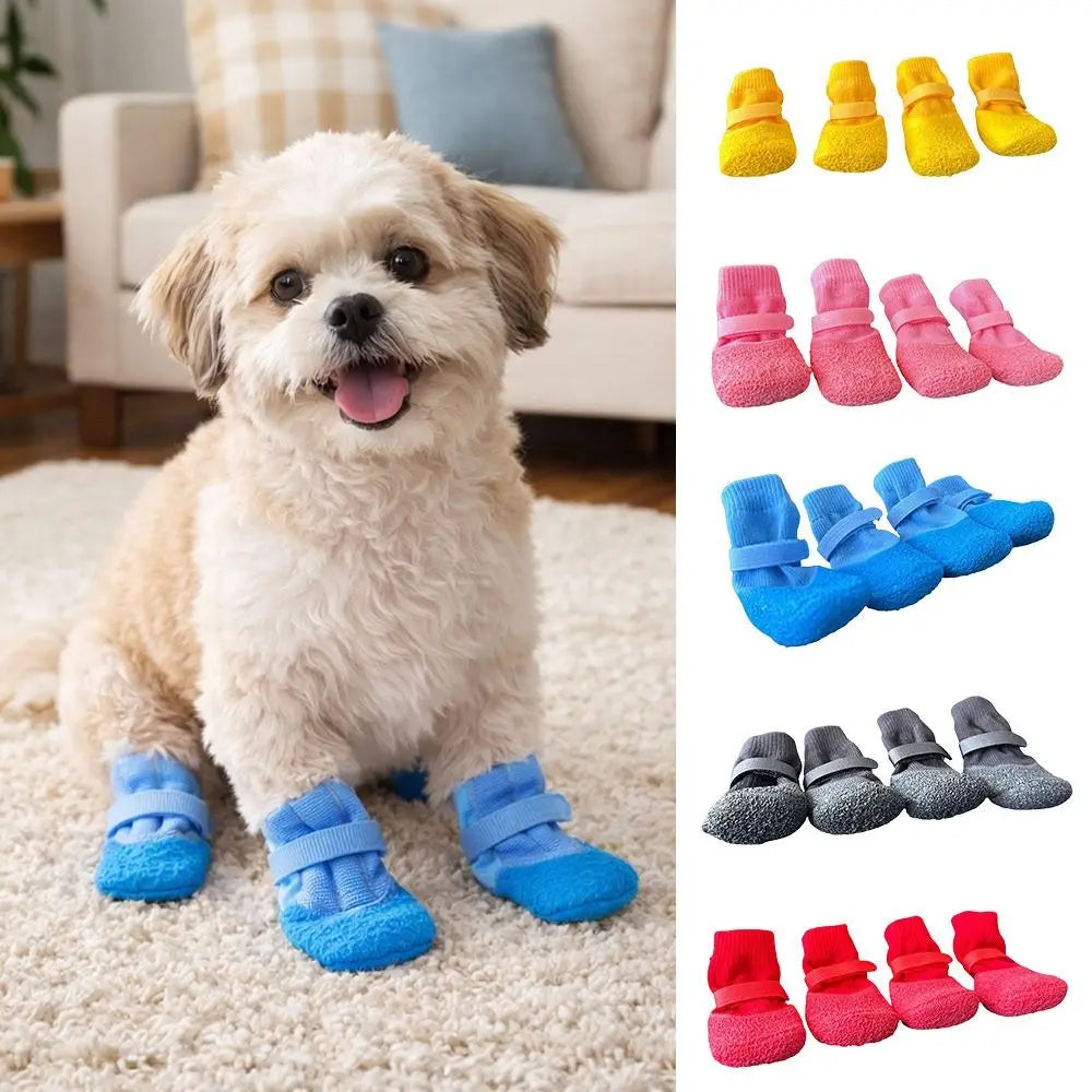 4Pcs/Set Portable Anti-slip Dog Shoes - MyPetDollar.com