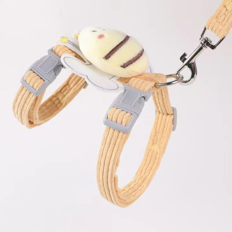 Adjustable Bee Pattern Pet Harness Leash Kit - MyPetDollar.com