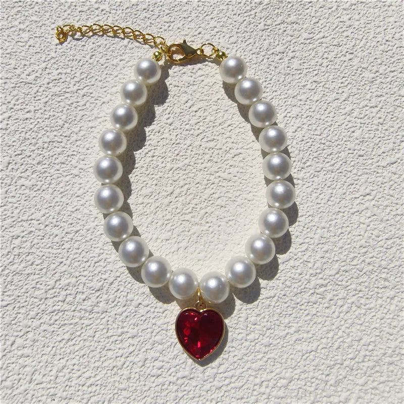 Fashion Luxury Beaded Pearl Pet Choker Multi - MyPetDollar.com