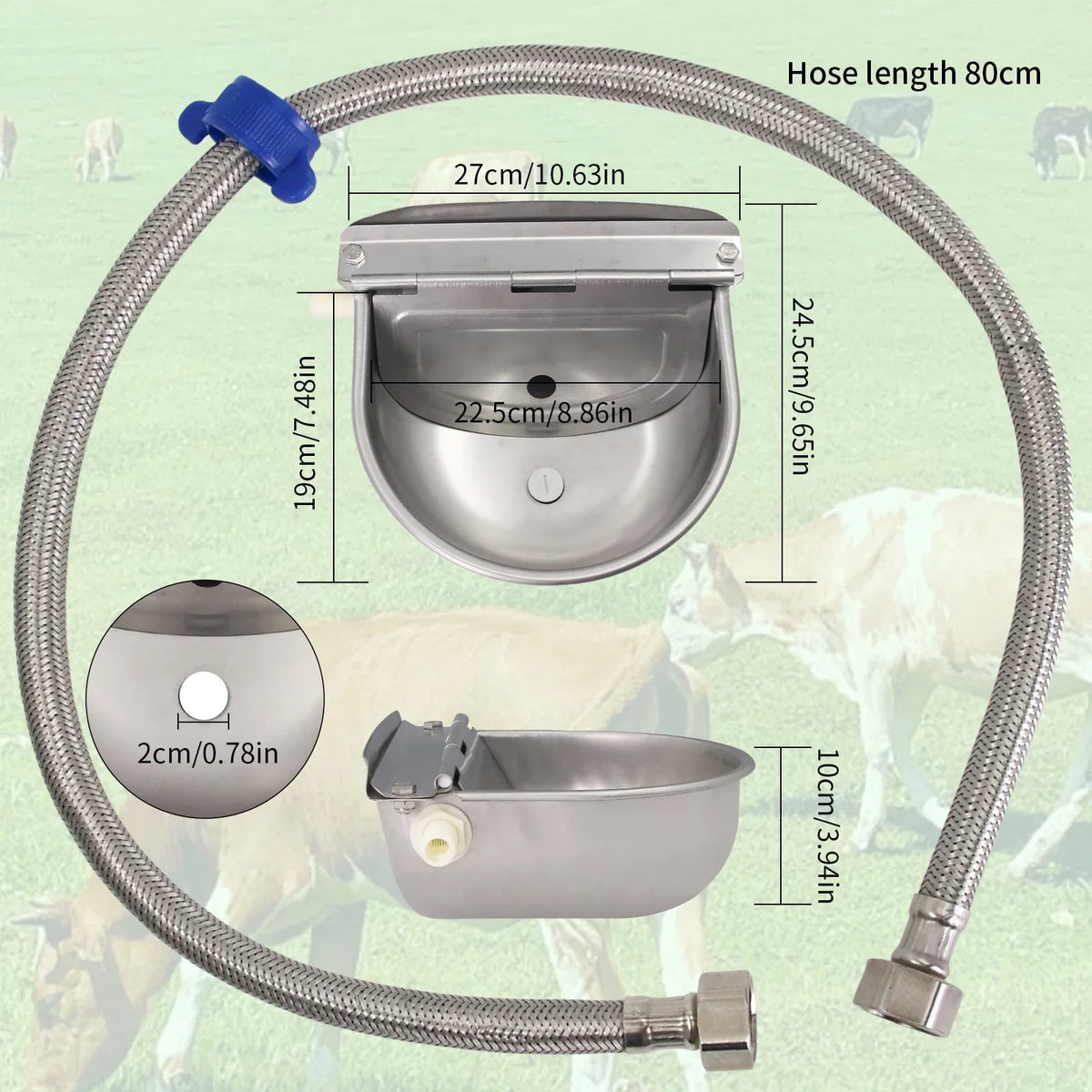 Automatic Cow Water Bowl Stainless Steel - MyPetDollar.com