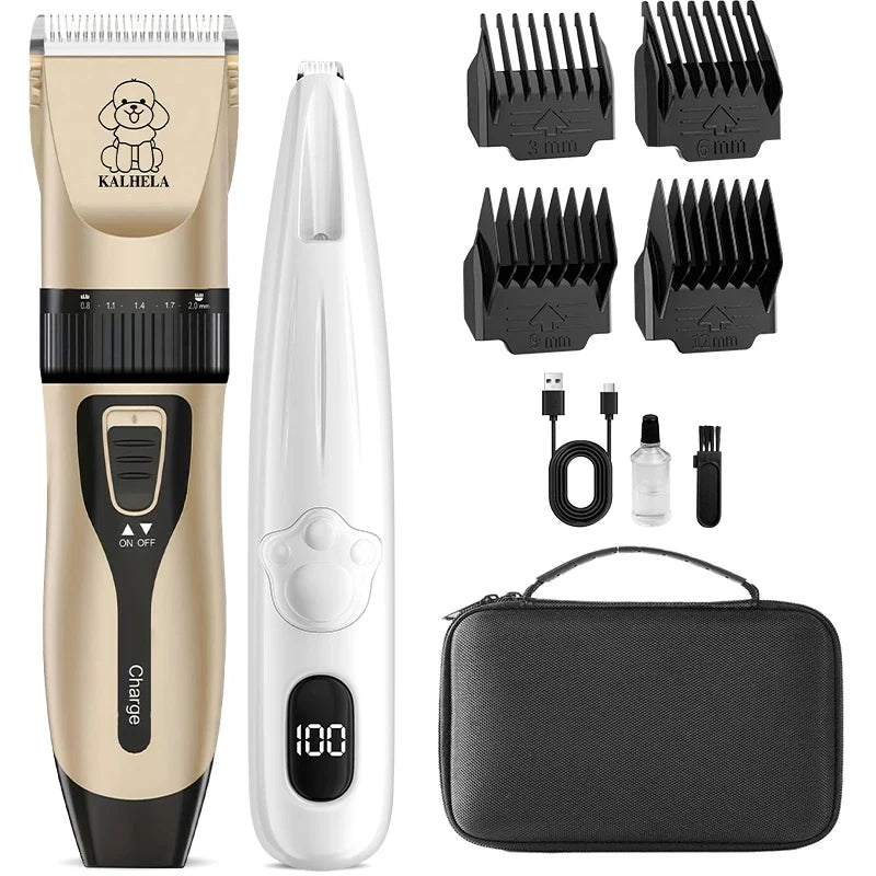 Rechargeable Pet Electric Grooming Clipper Kit – 4 Colors
