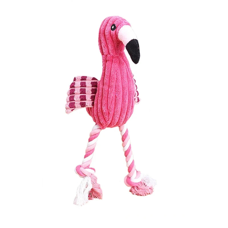 1PC Cute Flamingo Plush Dog Toys Funny - MyPetDollar.com