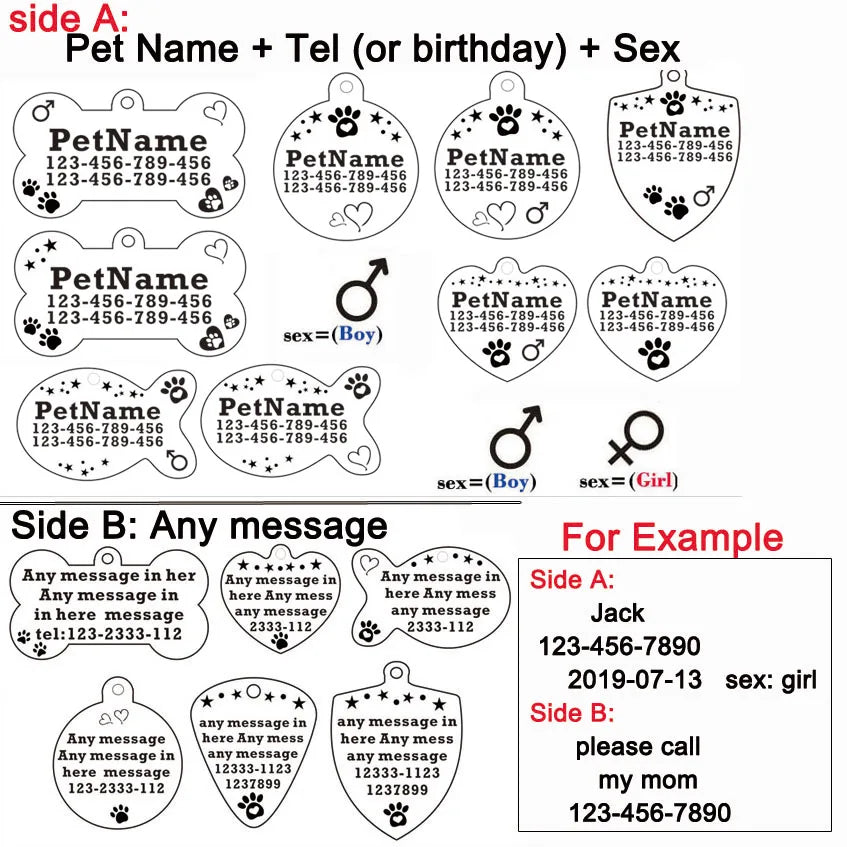 Customized Dog ID Tag Stainless Steel Pet - MyPetDollar.com