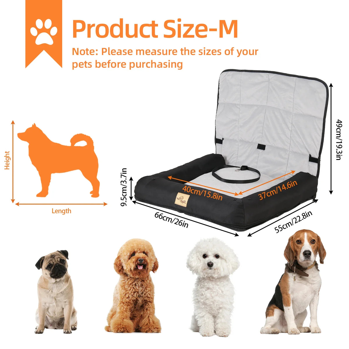 Portable Dog Car Seat Bed