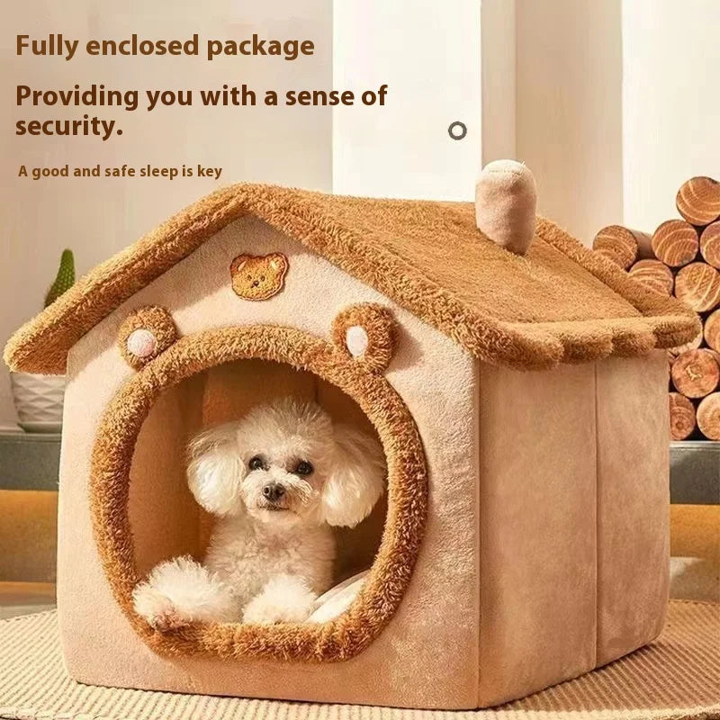 All Season Dog Home Style Bed - Removable Washable Pet
