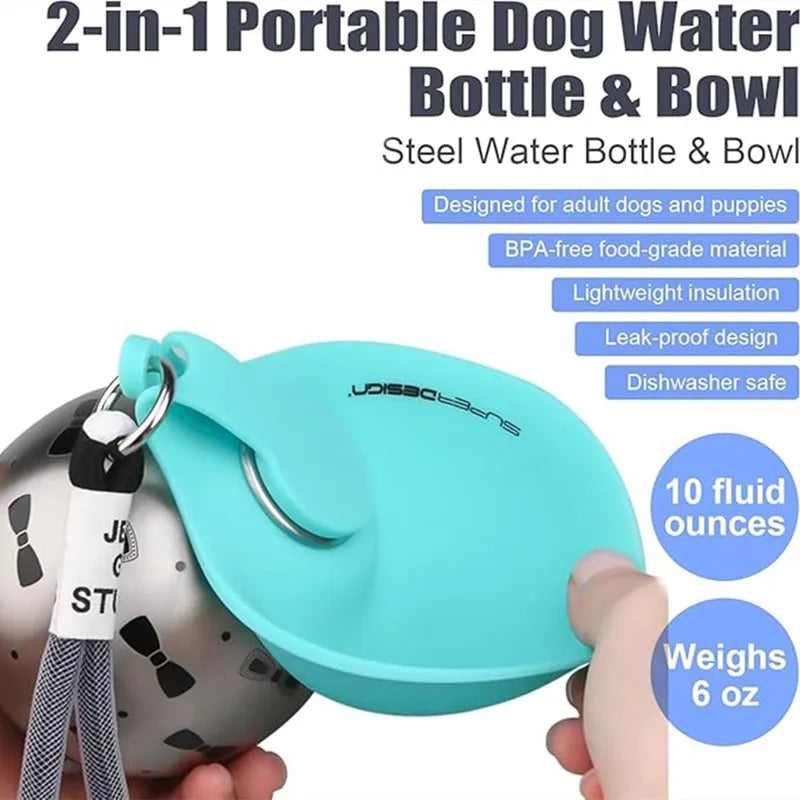 Portable Dog Water Bottle Stainless Steel - MyPetDollar.com
