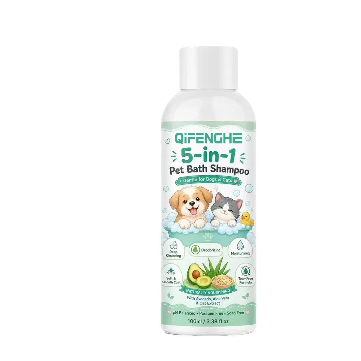 5-in-1 Pet Bath Shampoo for Dogs & Cats