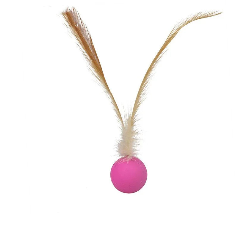 Soft Elastic Bouncy Cat Plaything Luminous Glow Badminton Ball, Interactive