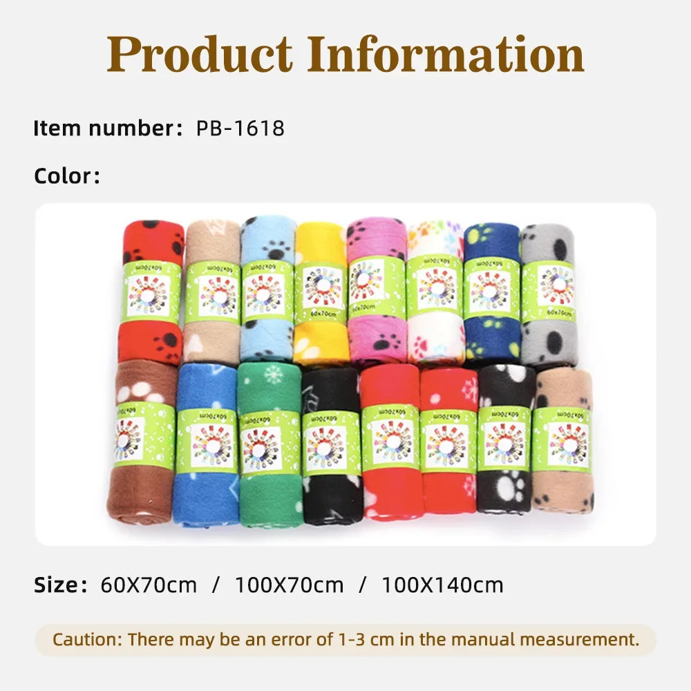 Soft Pet Blanket Paw Print Dog Cat Blanket - MyPetDollar.com