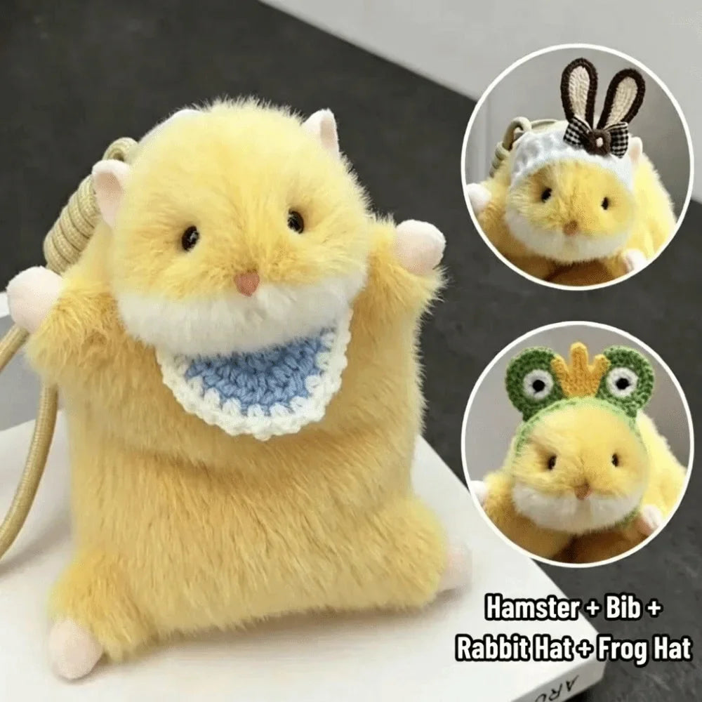 Durable Cute Plush Hamster Keychain Stress Relief Design Soft – 6 Colors