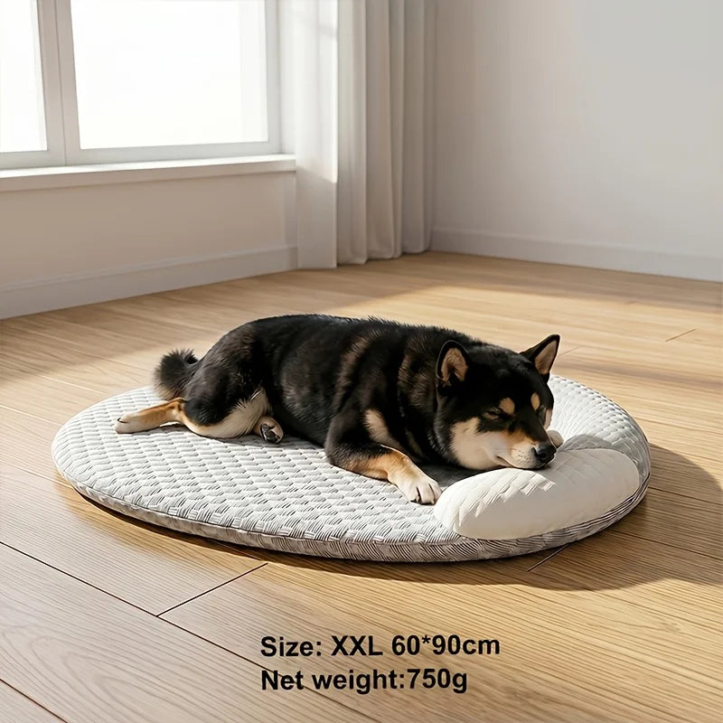 Cooling Dog Bed Summer Ice Silk Cat Pad Oval Pet Nest