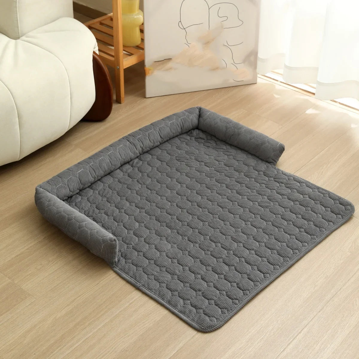 Style Corduroy Dog Sofa Cushion, Non-Slip
