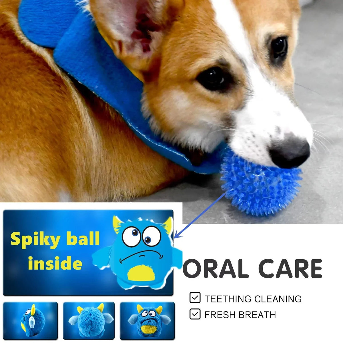 OUZEY Squeaker Dogs Balls Toy Bite Resistant - MyPetDollar.com