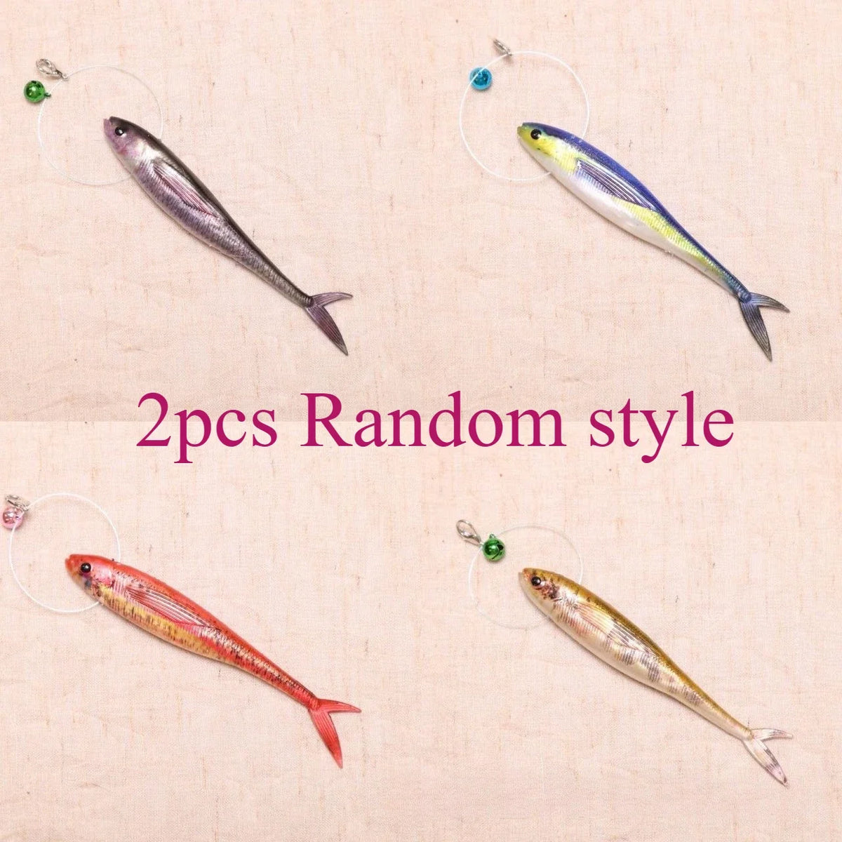 Simulation Fish Cat Plaything Teasing Stick Interactive 3D – 6 Colors