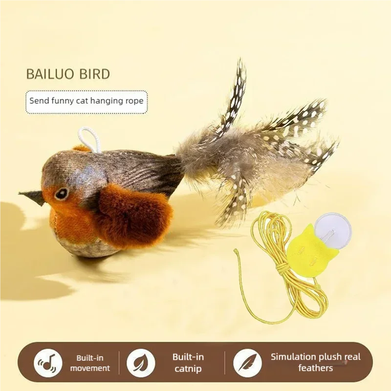 Chirping Bird Cat Toy Elastic Rope Kitten Teaser (3 colors) – view 4