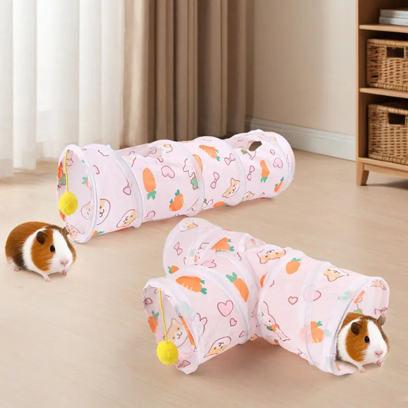 Three-Door Rabbit Tunnel - Foldable toy - MyPetDollar.com