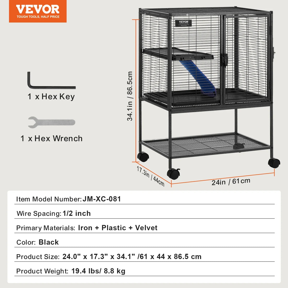 SucceBuy 64.6" Rolling Metal Ferret Cage - MyPetDollar.com