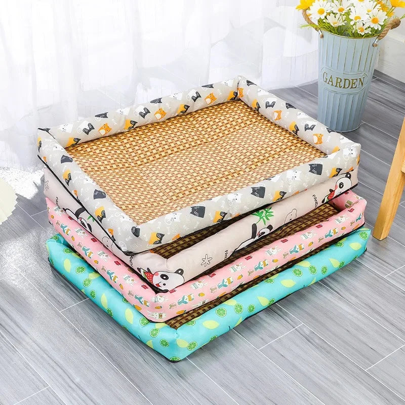 Summer Cooling Ice Nest Rattan Pet Bed Dog - MyPetDollar.com