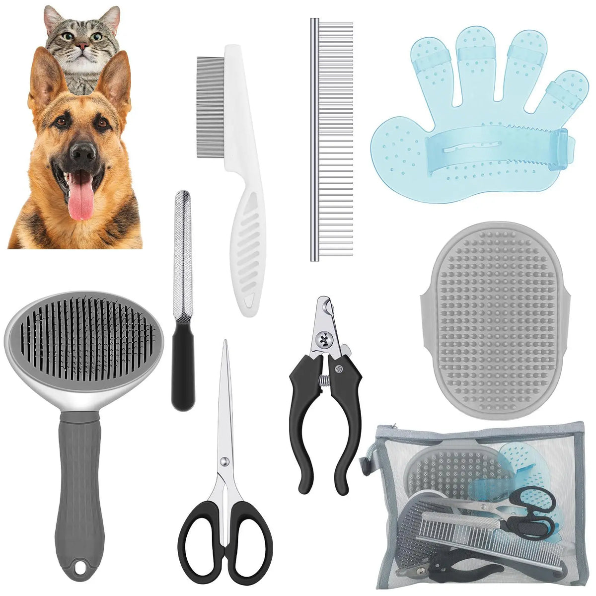 8Pcs Combo Set Cat Brush Beauty Kit with Pet - MyPetDollar.com