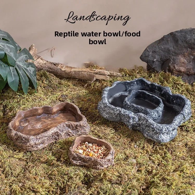 Natural Rock Reptile Water Dish & Food Bowl - MyPetDollar.com