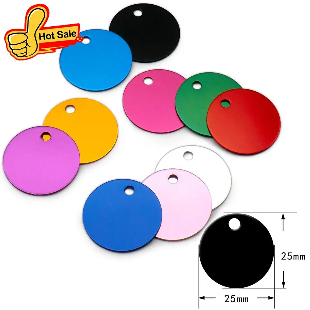 Random Mix 100pcs Aluminum Blank ID Tag - MyPetDollar.com