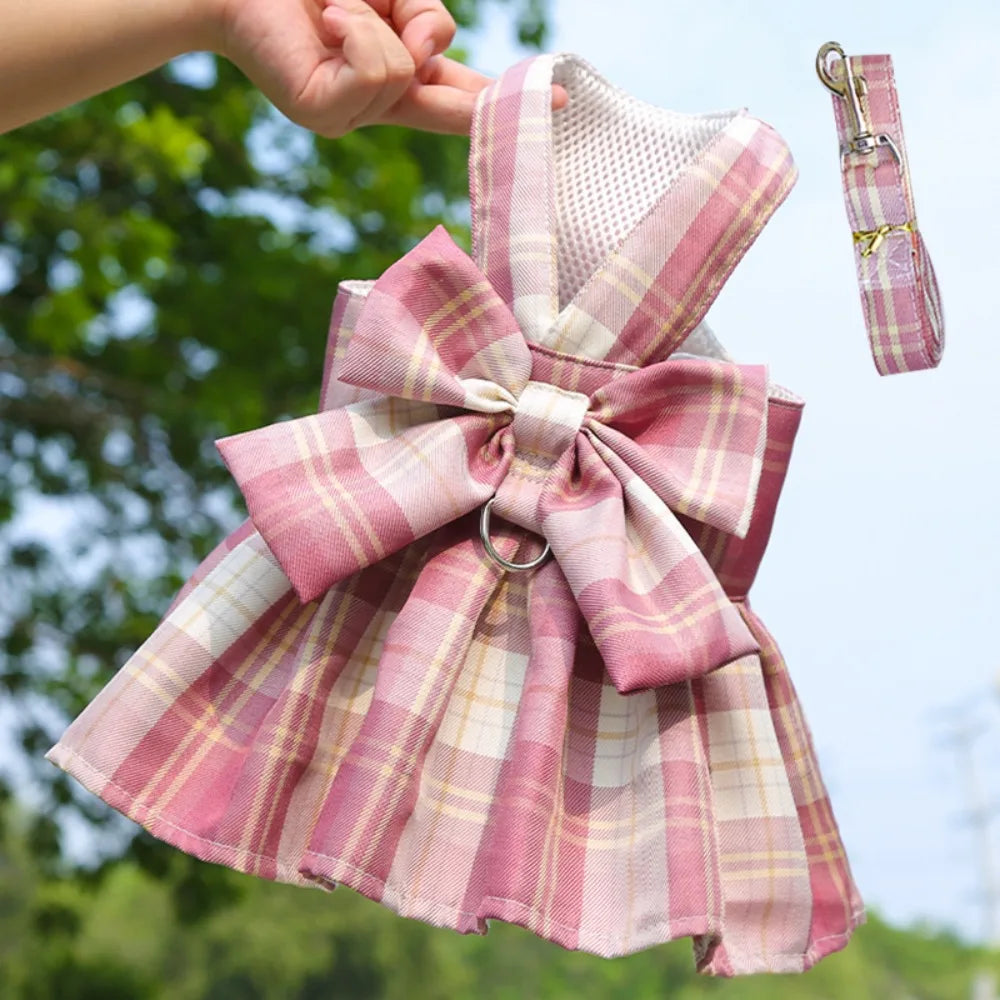 Practical with Leash Traction Dog Plaid JK - MyPetDollar.com