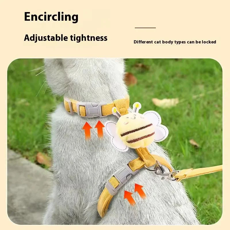 Adjustable Bee Pattern Pet Harness Leash Kit - MyPetDollar.com