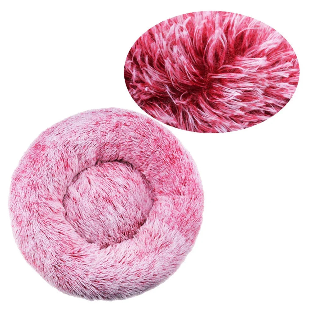 Round Dog Bed Winter Warm Cat Bed Plush - MyPetDollar.com