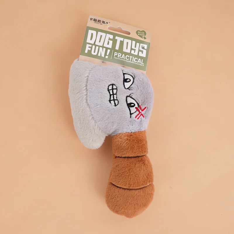 Interactive Funny Face Plush Dog Toy – 4 Colors