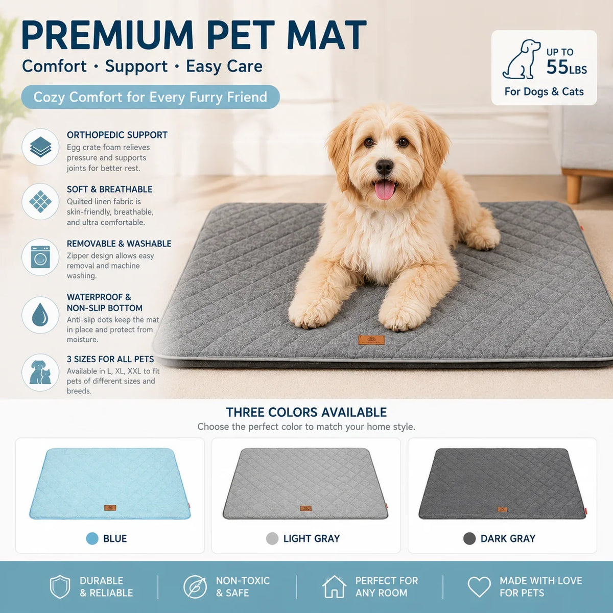 Dog Bed Mat Summer Soft All Seasons - MyPetDollar.com