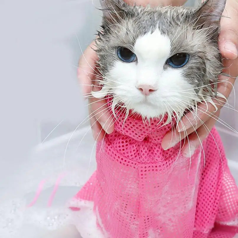 Mesh Cat Grooming Bathing Bag Adjustable - MyPetDollar.com